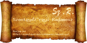 Szentgyörgyi Radamesz névjegykártya